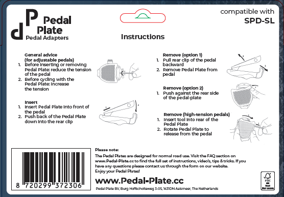 Pedal Plate | SL | Compatible with Shimano SPD-SL