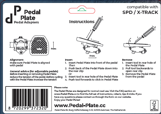 Pedal Plate | SPDX | Compatible with Shimano SPD & Look X-Track